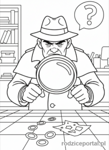 Kolorowanka Komiks - Detektyw z lupą