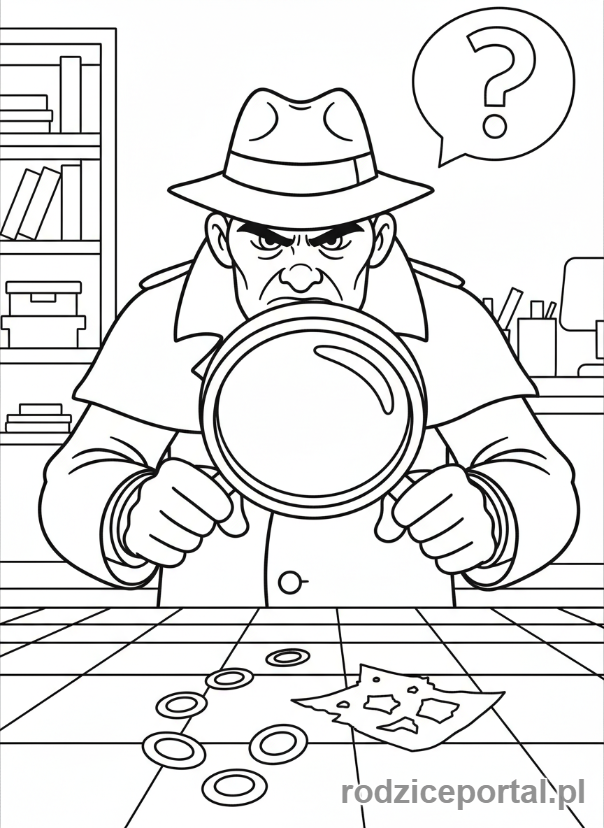 Kolorowanka Komiks - Detektyw z lupą