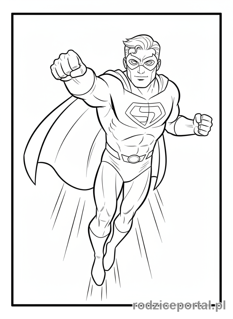Kolorowanka Komiks - Superbohater w locie