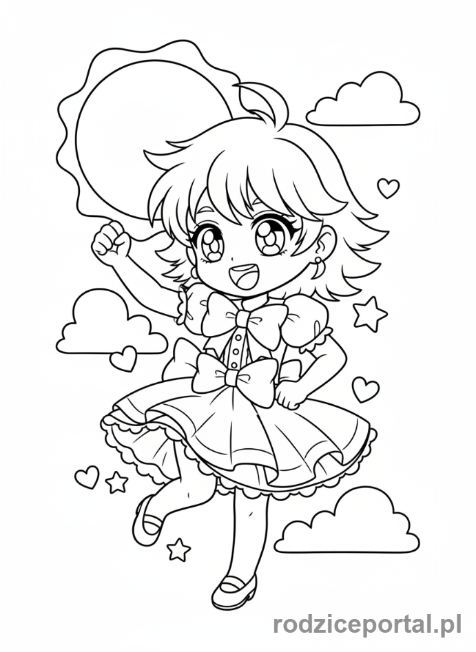 Kolorowanka Komiks - Urocza postać manga