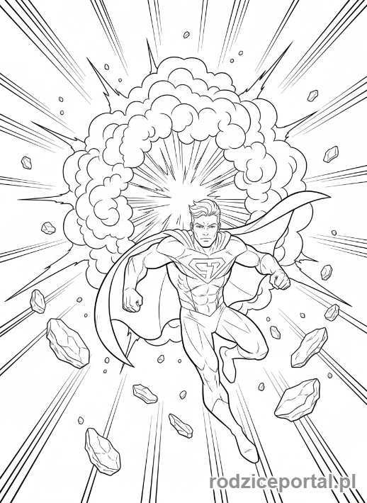 Kolorowanka Komiks - Wybuch w komiksie