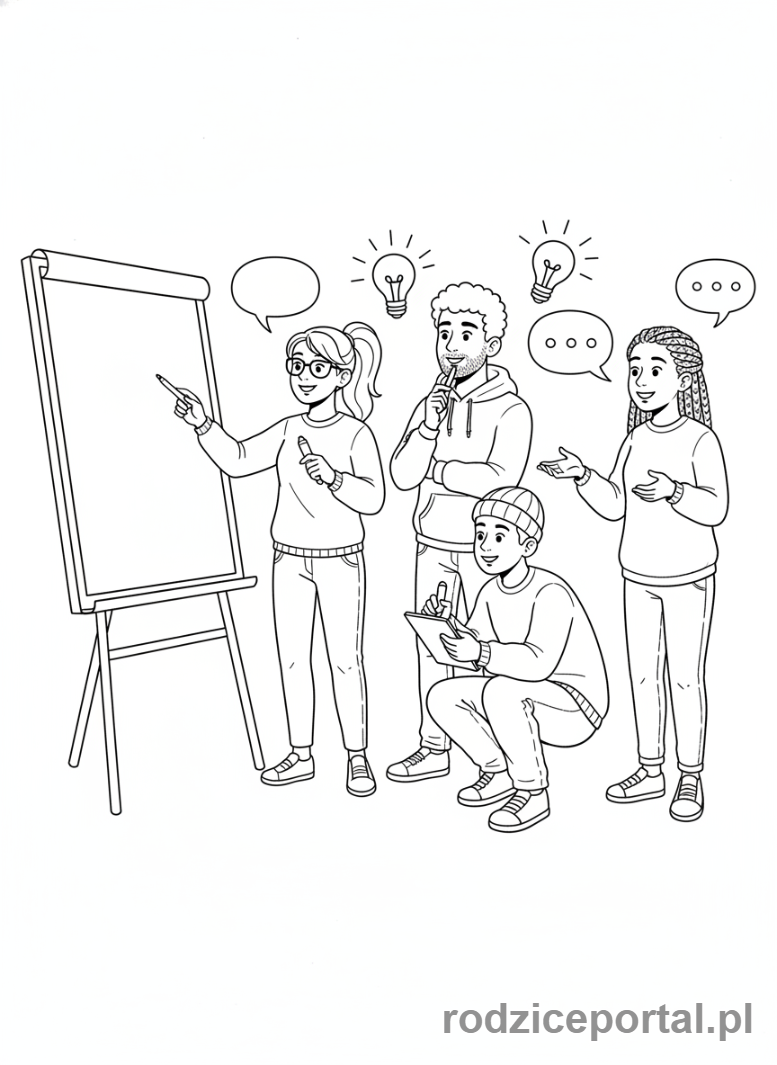 Kolorowanka Koncentracja - Grupa na burzy mozgow