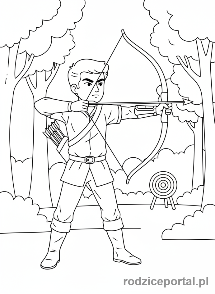 Kolorowanka Koncentracja - Lucznik celujacy