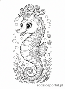 Kolorowanka Konik Morski - Fantazyjny konik morski