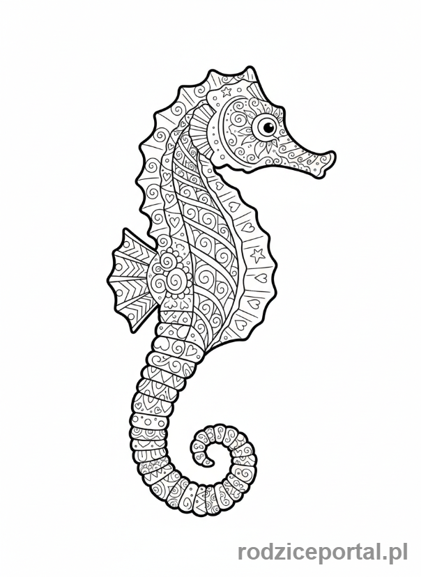 Kolorowanka Konik Morski - Konik morski z wzorami