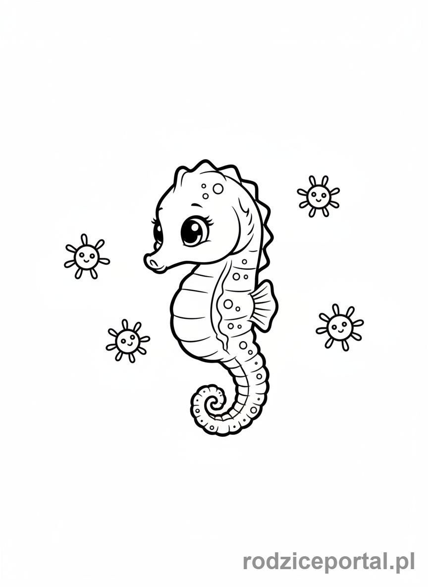 Kolorowanka Konik Morski - Maleńki konik morski