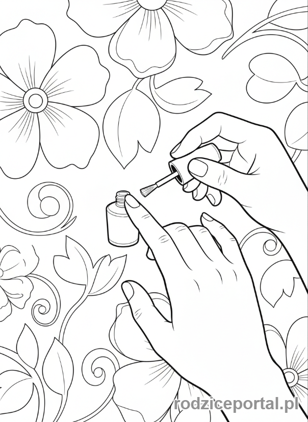 Kolorowanka Kosmetyczka - Malowanie_paznokci