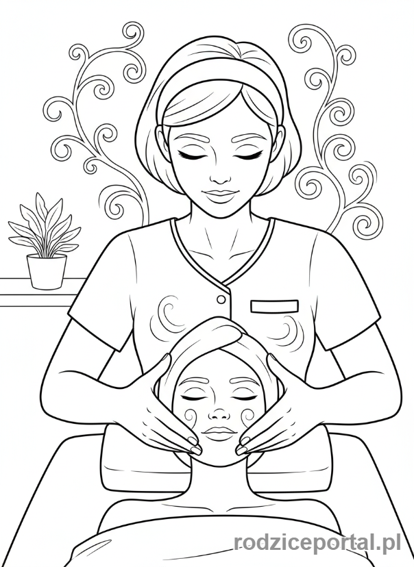 Kolorowanka Kosmetyczka - Masaz_twarzy