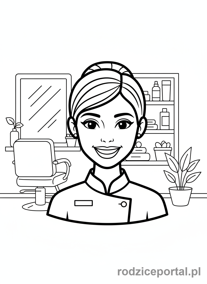 Kolorowanka Kosmetyczka - Portret_kosmetyczki