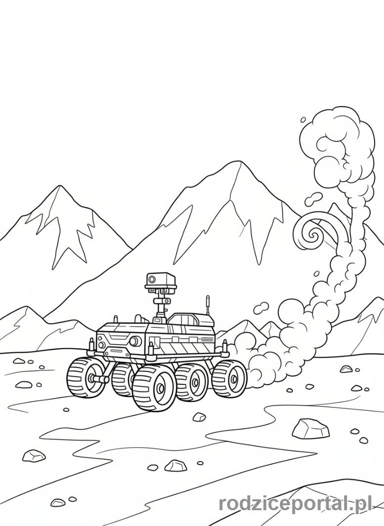 Kolorowanka Kosmos - Łazik marsjański