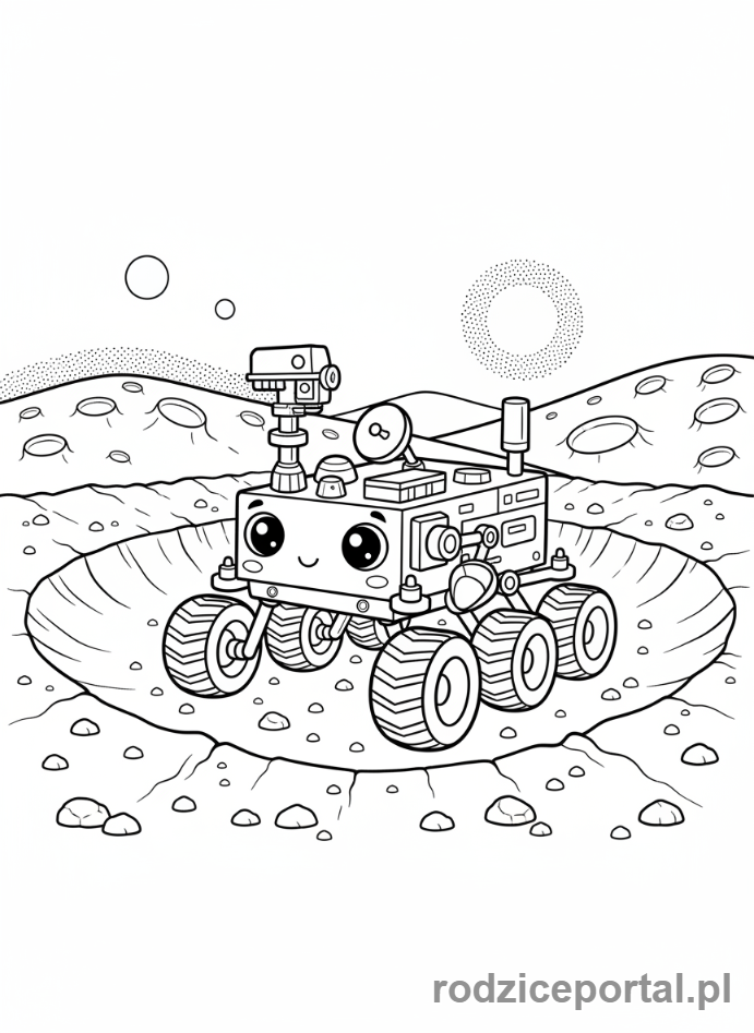 Kolorowanka Kosmos Edukacyjne - Łazik na Marsie