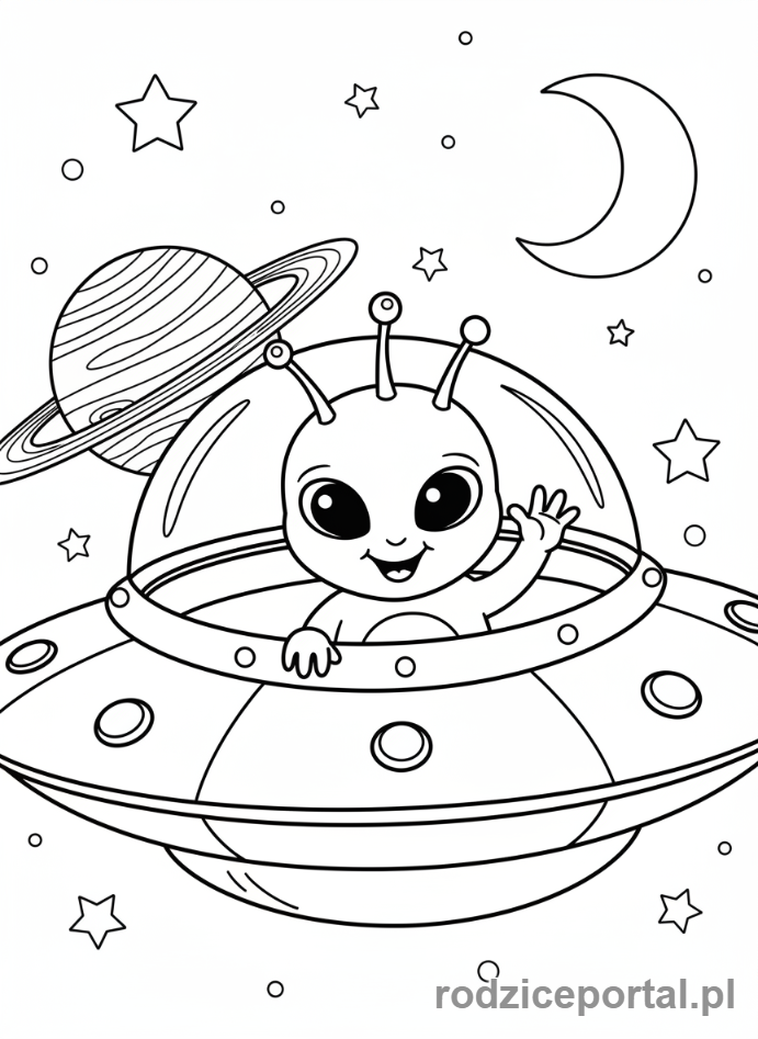 Kolorowanka Kosmos Edukacyjne - Przyjazny kosmita