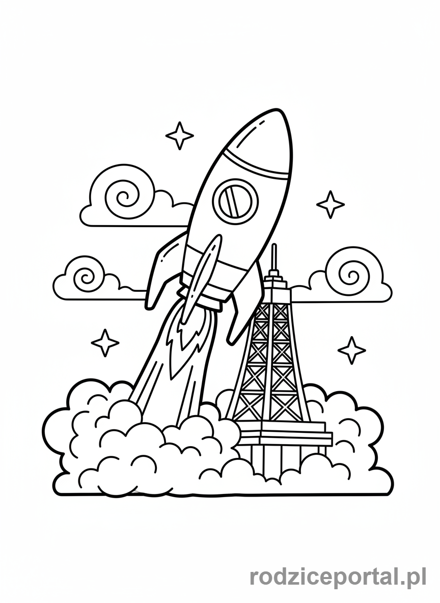 Kolorowanka Kosmos - Start rakiety