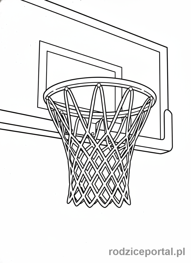Kolorowanka Koszykówka - Kosz do koszykówki
