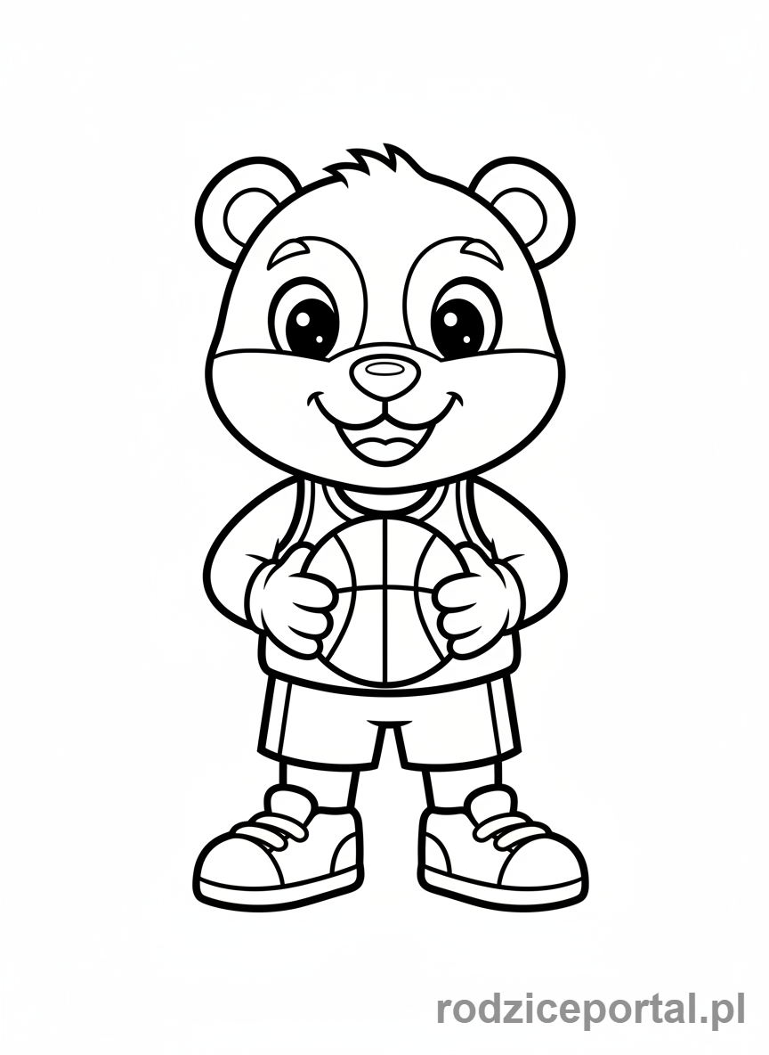 Kolorowanka Koszykówka - Maskotka koszykówki