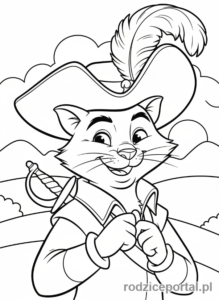 Kolorowanka Kot W Butach - Kot w Butach uśmiech