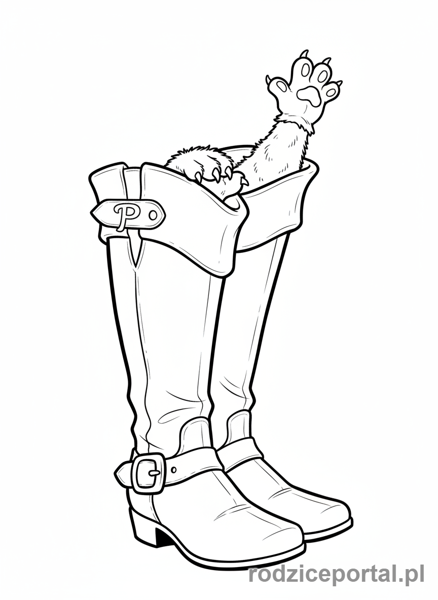 Kolorowanka Kot W Butach - Kot w Butach w butach