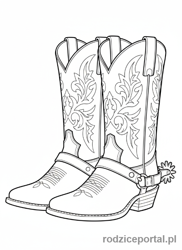 Kolorowanka Kowboje - Buty kowbojskie