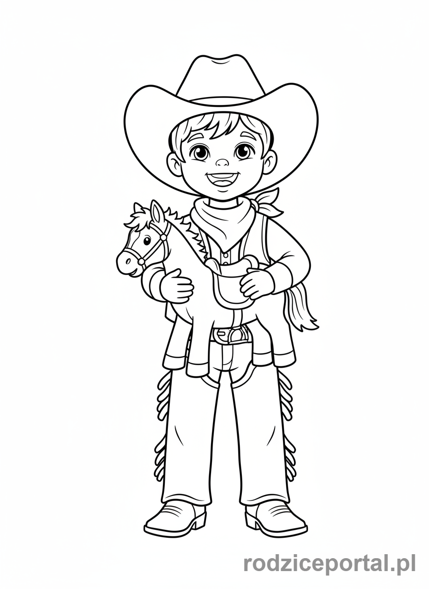 Kolorowanka Kowboje - Dziecko kowboj