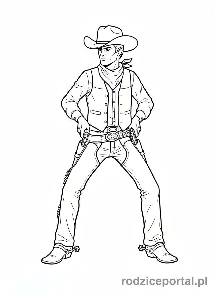 Kolorowanka Kowboje - Kowboj do pojedynku