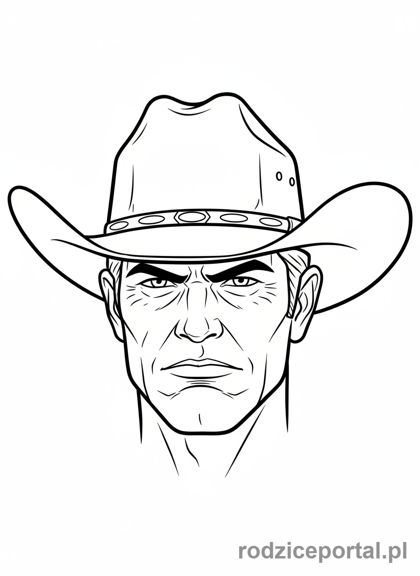 Kolorowanka Kowboje - Portret kowboja