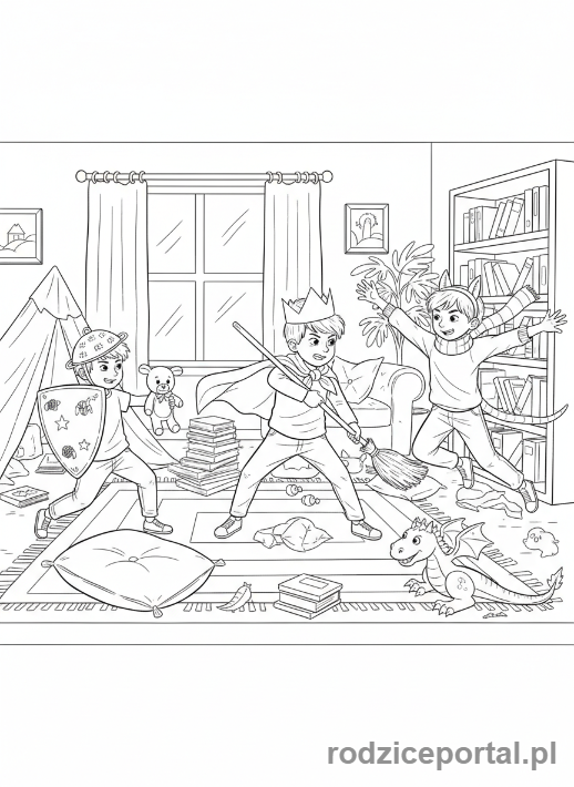 Kolorowanka Kreatywne Bez Ekranu - Dzieci udaja bohaterow