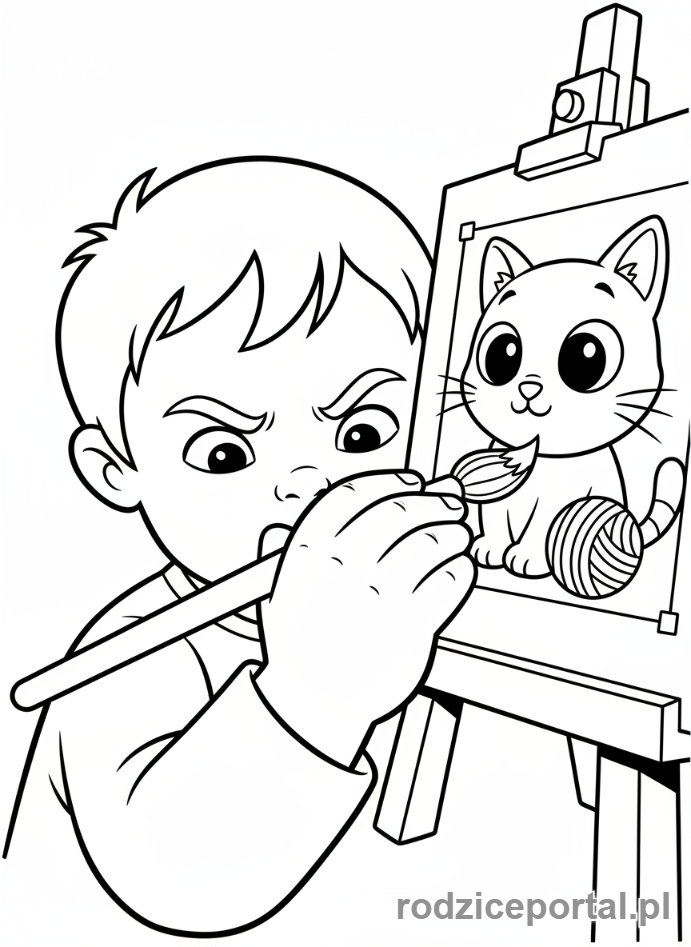 Kolorowanka Kreatywne Bez Ekranu - Malowanie farbami