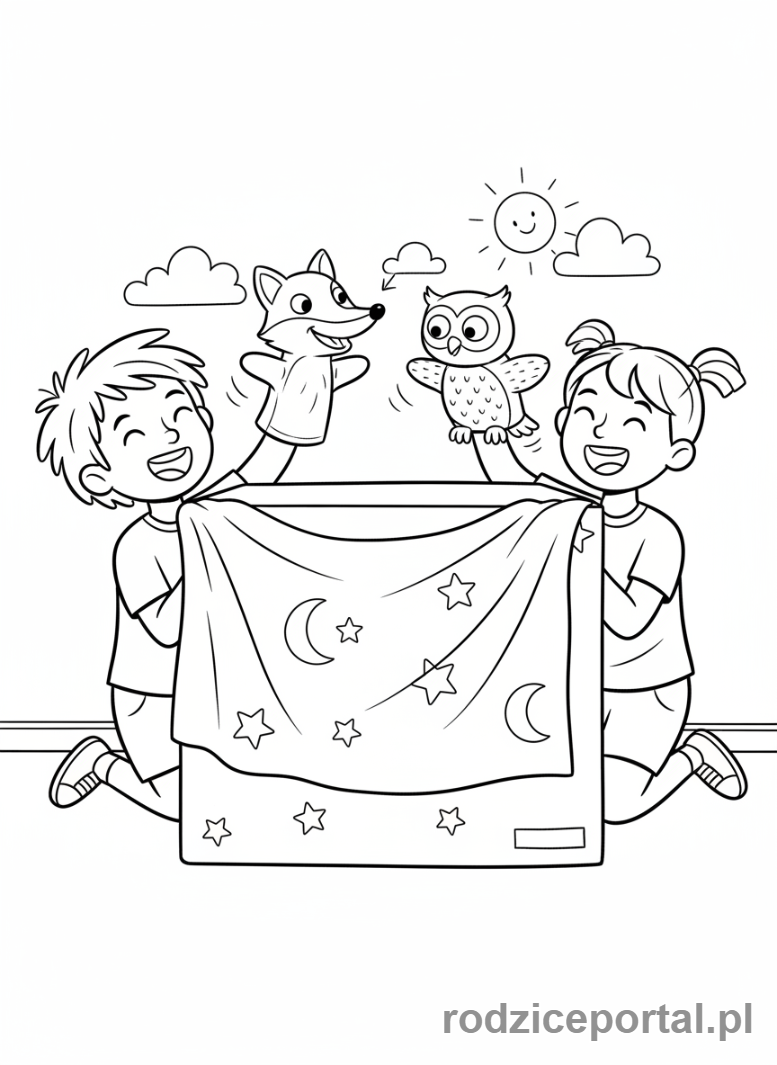 Kolorowanka Kreatywne Bez Ekranu - Przedstawienie kukielkowe