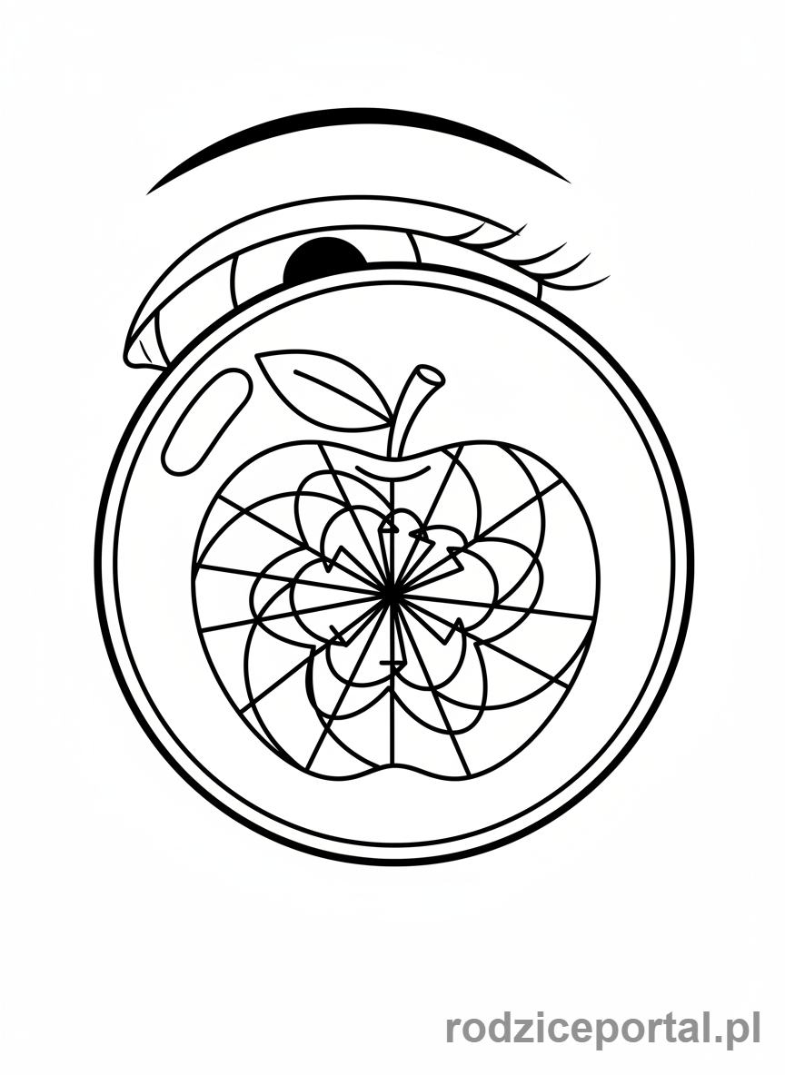 Kolorowanka Kreatywne Myślenie - Oko patrzące na obiekt z innej perspektywy