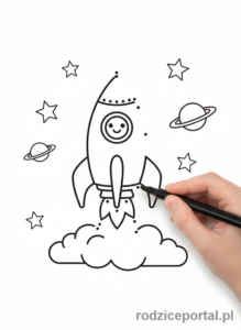 Kolorowanka Kreatywne Myślenie - Ręka łącząca kropki, odkrywająca wzór