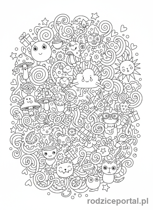 Kolorowanka Kreatywne Wzory - DziwaczneDoodle