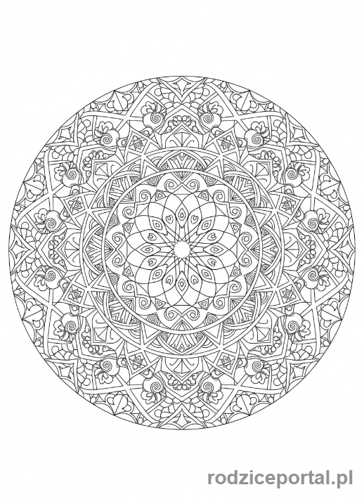 Kolorowanka Kreatywne Wzory - MandalasGeometryczna