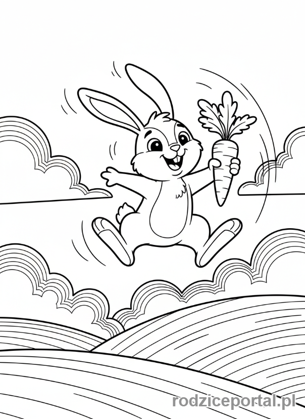 Kolorowanka Królik - Królik skaczący