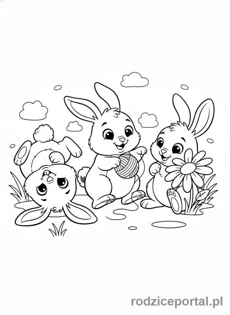 Kolorowanka Królik - Małe króliczki