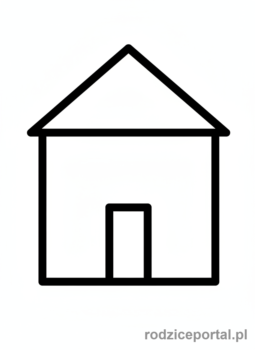 Kolorowanka Kształty Geometryczne - Domek z kształtów