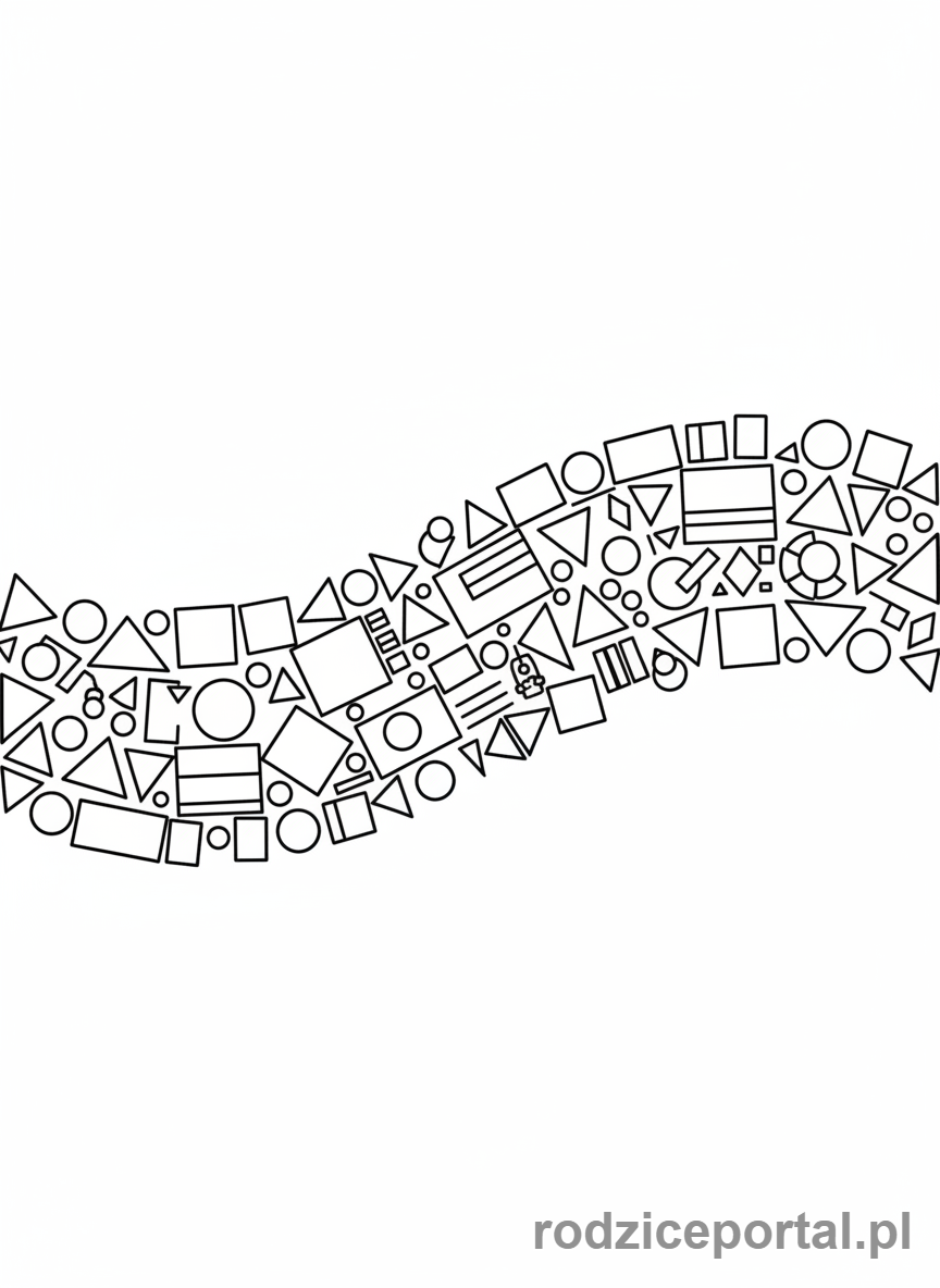 Kolorowanka Kształty Geometryczne - Dynamiczne kształty