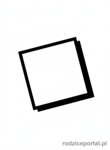 Kolorowanka Kształty Geometryczne - Kwadrat z cieniem