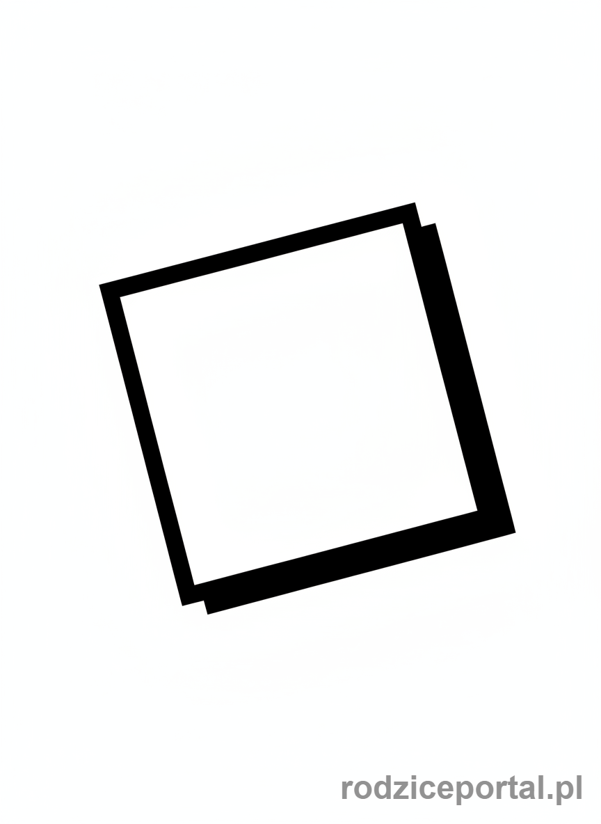 Kolorowanka Kształty Geometryczne - Kwadrat z cieniem