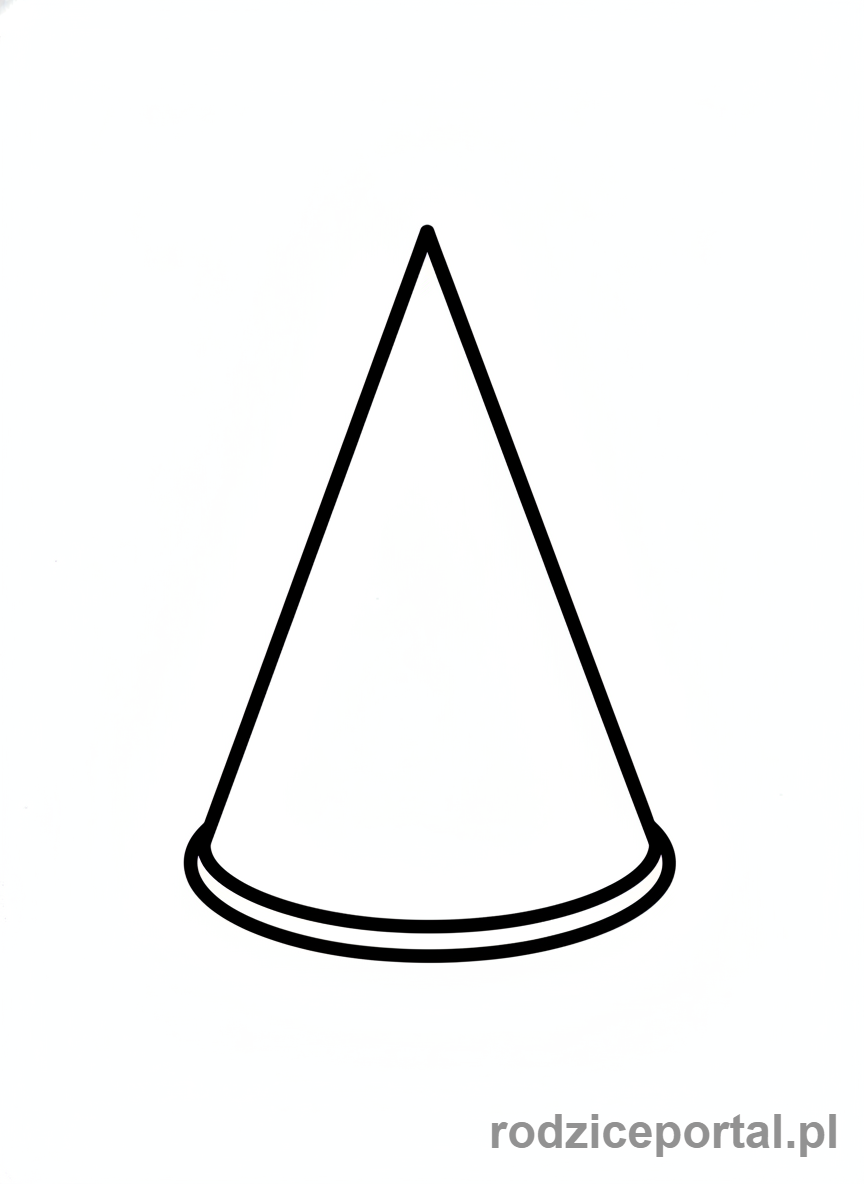 Kolorowanka Kształty Geometryczne - Stożek 3D