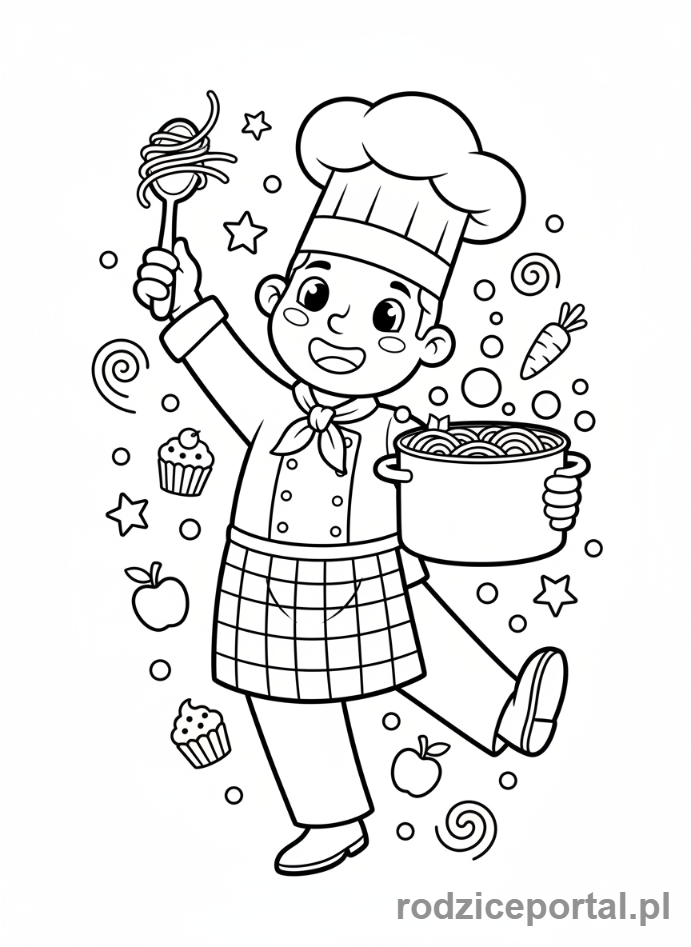 Kolorowanka Kucharz - Kucharz postać z kreskówki