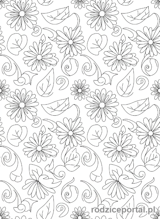 Kolorowanka Kwiaty - Kwiatowy wzór
