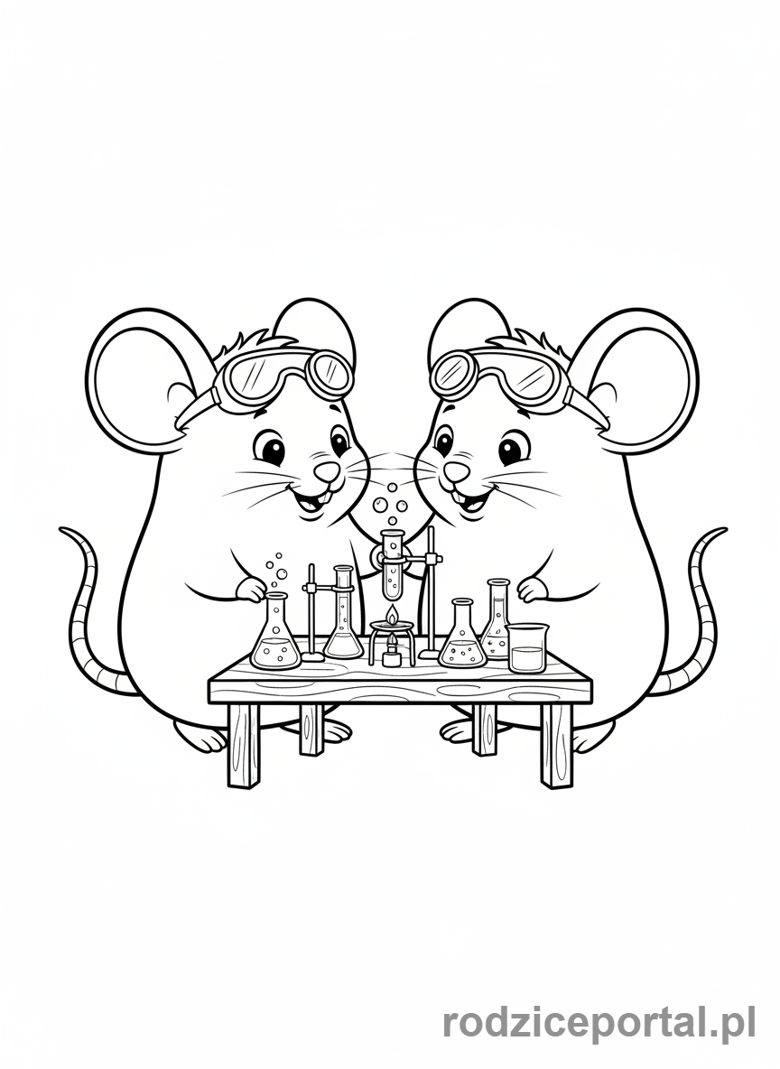 Kolorowanka Laboratorium - Przyjazne zwierzątka w labie