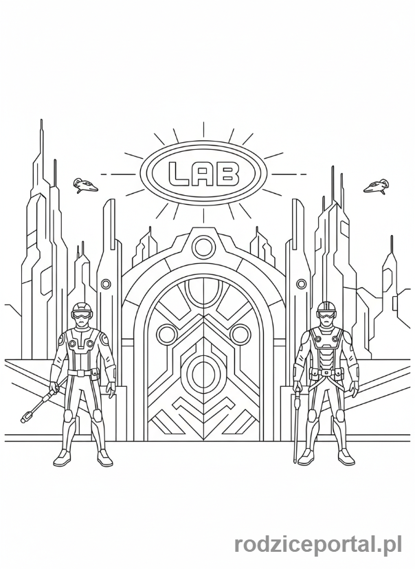 Kolorowanka Laboratorium - Wejście do laboratorium
