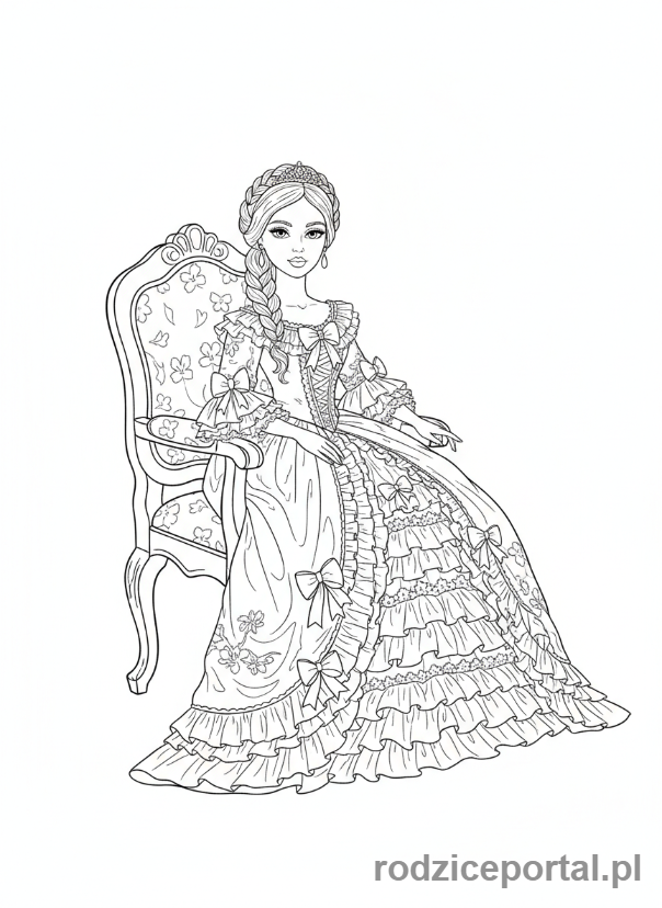 Kolorowanka Lalka - Elegancka lalka