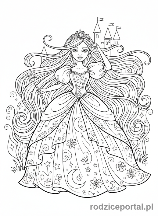 Kolorowanka Lalka - Lalka księżniczka