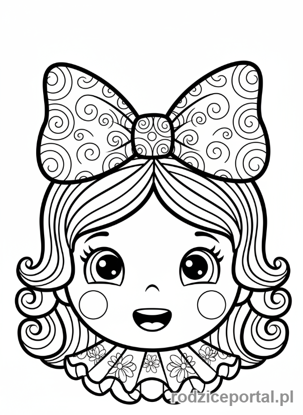 Kolorowanka Lalka - Lalka z kokardą