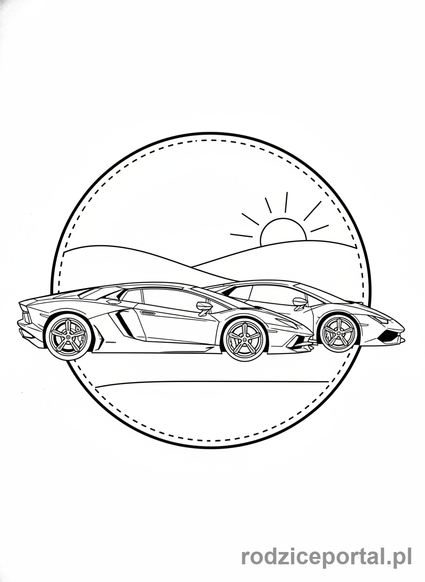 Kolorowanka Lamborghini - Dwa Lamborghini obok siebie