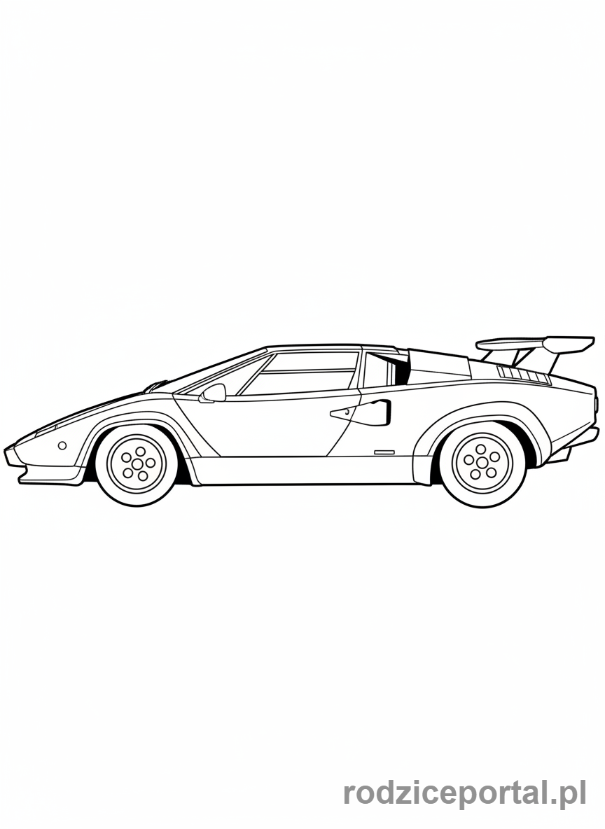 Kolorowanka Lamborghini - Klasyczne Lamborghini Countach