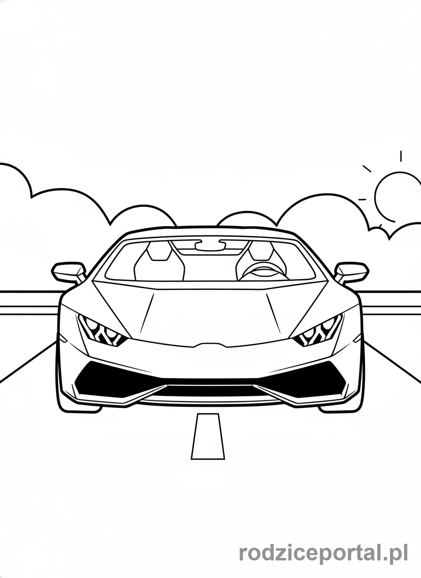 Kolorowanka Lamborghini - Lamborghini Huracan widok z przodu