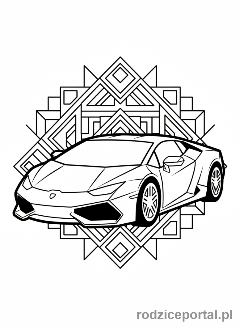 Kolorowanka Lamborghini - Lamborghini z abstrakcyjnym tłem